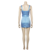 Movie Barbie 2023 Gloria Blue Polka Dot Skirt Outfits Cosplay Costume Halloween Carnival Suit